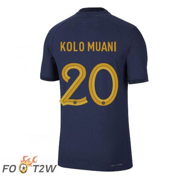 Maillots Equipe De France (KOLO MUANI 20) Domicile Bleu Royal Coupe du monde 2022