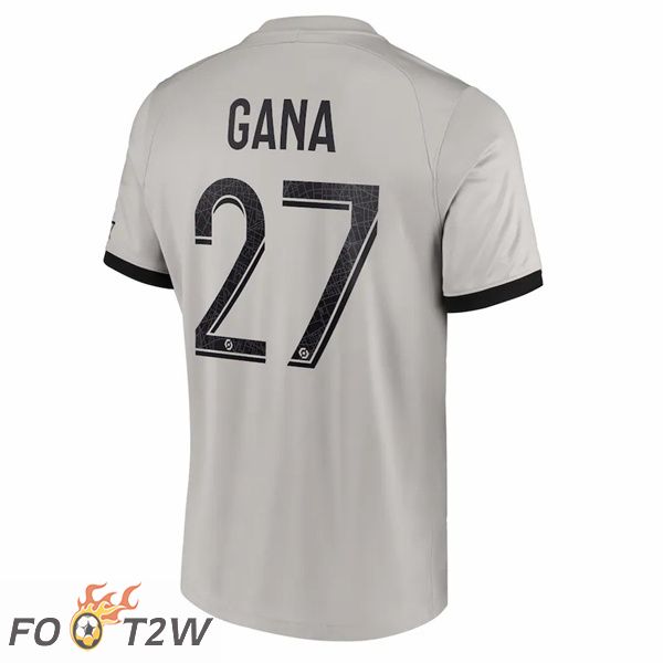 Maillot de Foot Paris PSG (Gana 27) Exterieur Gris 2022/2023