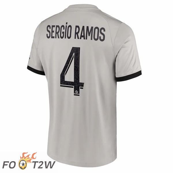 Maillot de Foot Paris PSG (Sergio Ramos 4) Exterieur Gris 2022/2023