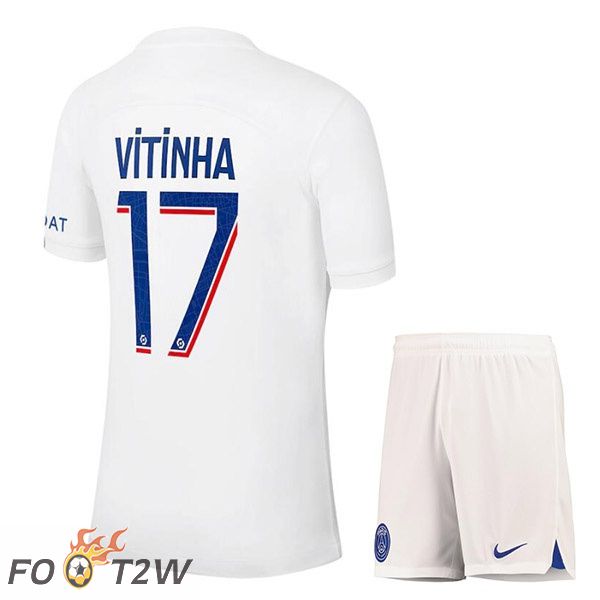 Maillot De Foot Paris PSG (VITINHA 17) Enfant Third Blanc 2022/2023