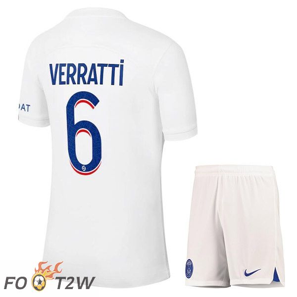 Maillot De Foot Paris PSG (VERRATTI 6) Enfant Third Blanc 2022/2023