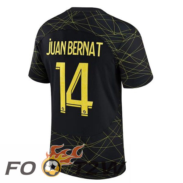 Maillot De Foot Paris PSG (JUAN BERNAT 14) Quatrieme Noir 2022/2023