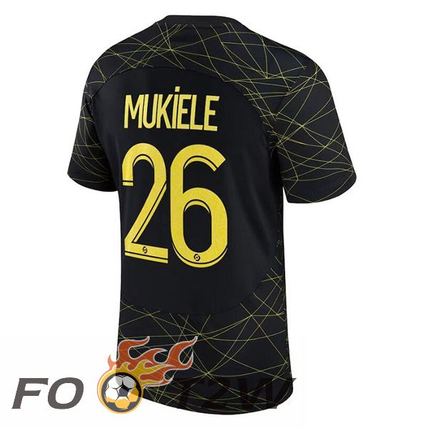 Maillot De Foot Paris PSG (MUKIELE 26) Quatrieme Noir 2022/2023