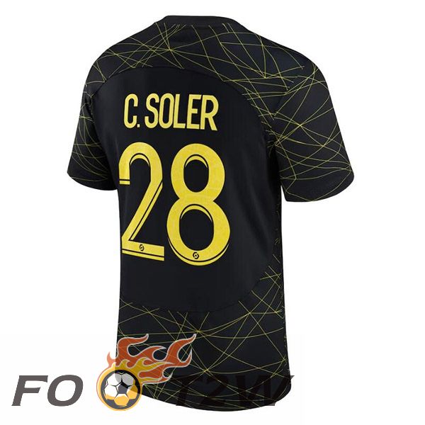 Maillot De Foot Paris PSG (C. SOLER 28) Quatrieme Noir 2022/2023