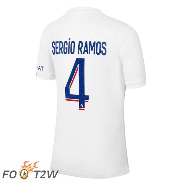 Maillot De Foot Paris PSG (SERGIO RAMOS 4) Third Blanc 2022/2023