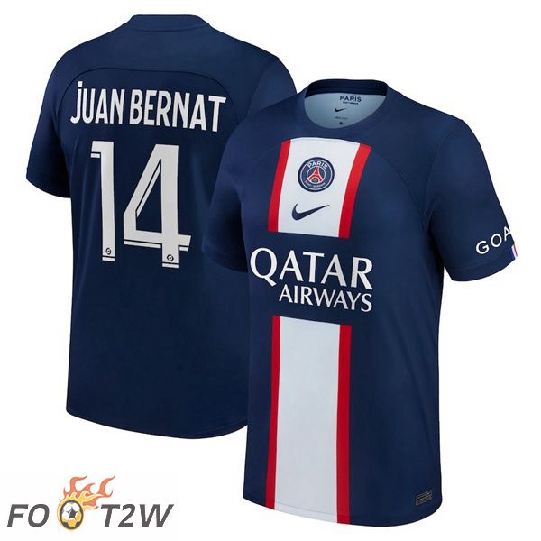 Maillot De Foot Paris PSG (Juan Bernat 14) Domicile Bleu Royal 22/23