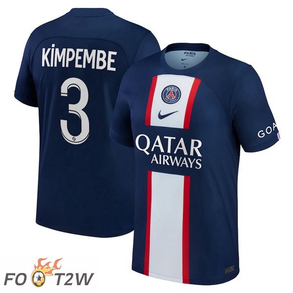 Maillot De Foot Paris PSG (Kimpembe 3) Domicile Bleu Royal 22/23