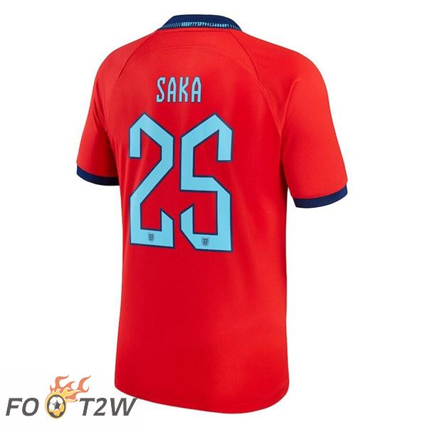 Maillots Equipe de Angleterre (SAKA 25) Exterieur Rouge 2022/2023