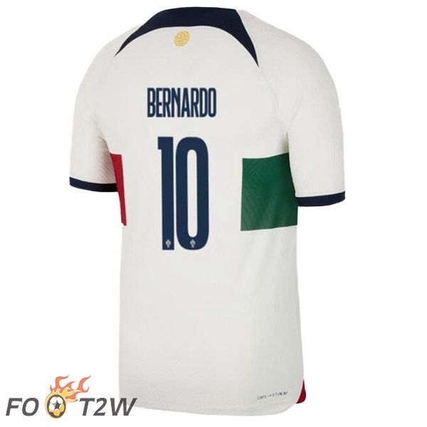 Maillots Equipe de Portugal (BERNARDO 10) Exterieur Blanc Rouge 2022/2023