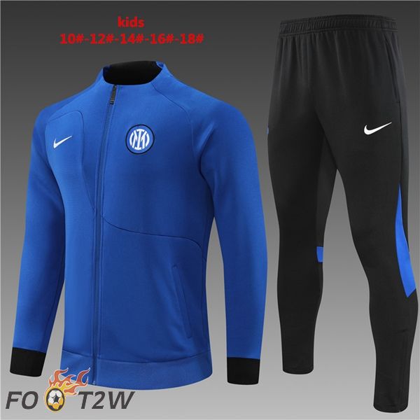 Ensemble Veste Survetement de Foot Inter Milan Enfant Bleu 2022/2023