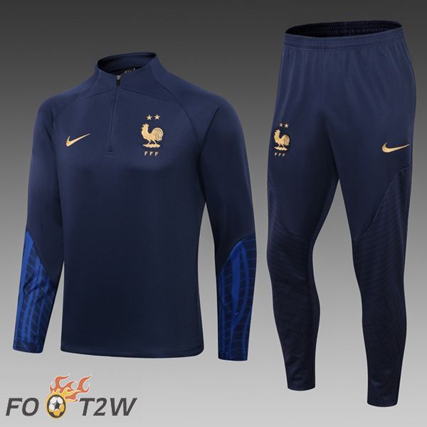 Ensemble Survetement de Foot France Enfant Bleu 2022/2023