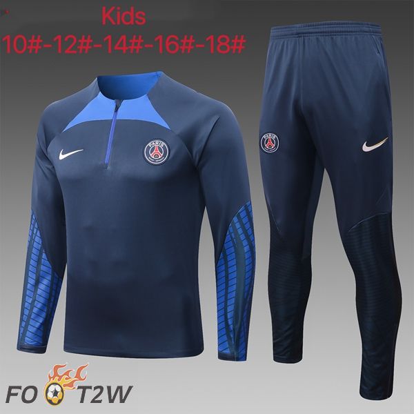 Ensemble Survetement De Foot FC Barcelone Enfant Bleu Royal 2022/2023