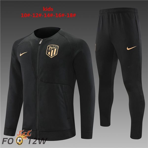 Ensemble Veste Survetement De foot Atletico Madrid Enfant Noir 2022/2023