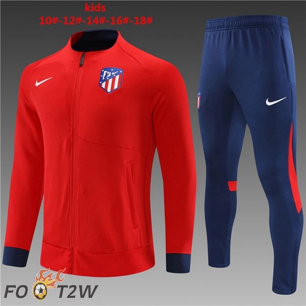 Ensemble Veste Survetement De foot Atletico Madrid Enfant Rouge 2022/2023