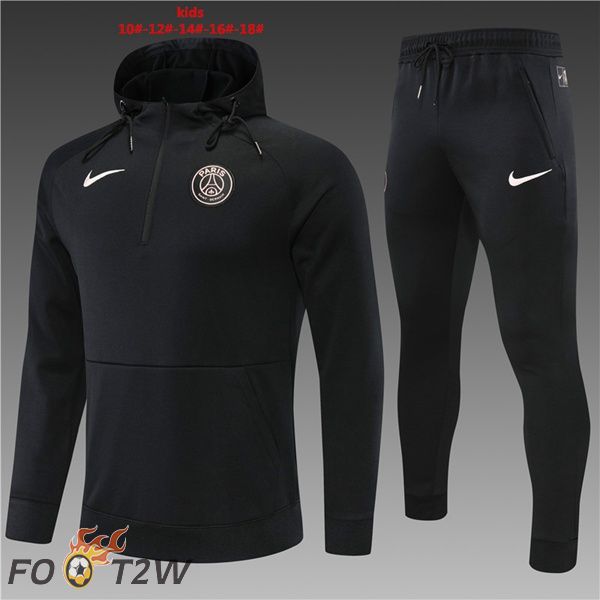 Survetement Veste A Capuche Paris PSG Enfant Noir 2022/2023