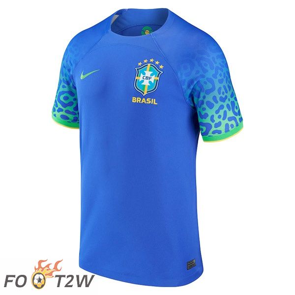 Maillots Equipe De Bresil Femme Exterieur Bleu Coupe du monde 2022