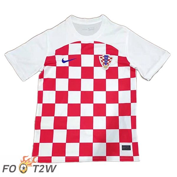 Maillot Croatie Domicile Blanc Rouge Version Fuite Coupe du monde 2022