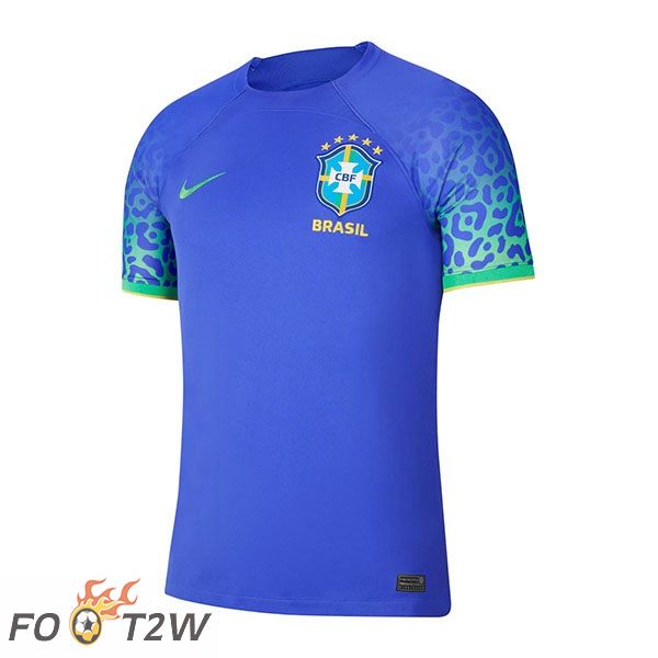 Maillot Foot Equipe de Bresil Exterieur Bleu Coupe du monde 2022