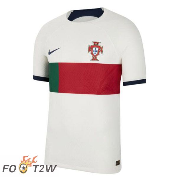 Maillot Equipe De Portugal Exterieur Blanc Rouge Coupe du monde 2022