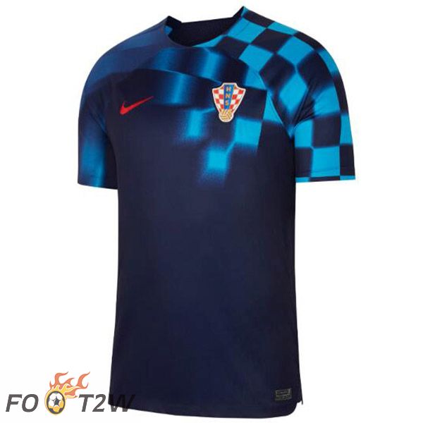 Maillot Equipe De Croatie Exterieur Noir Bleu Coupe du monde 2022