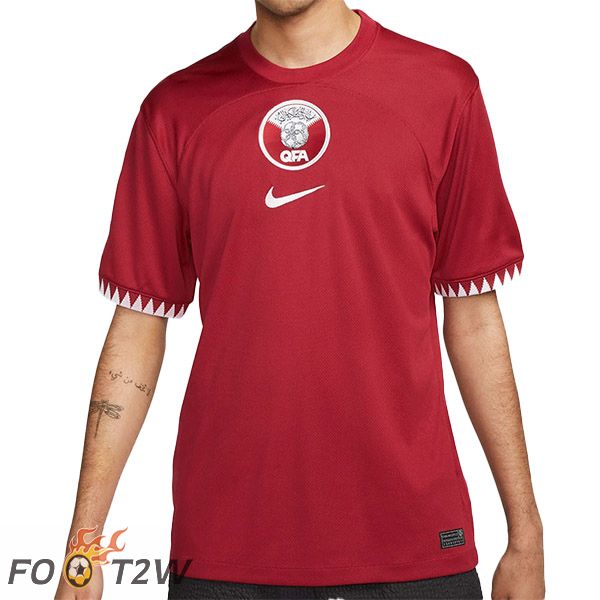 Maillot Equipe De Qatar Domicile Rouge Coupe du monde 2022