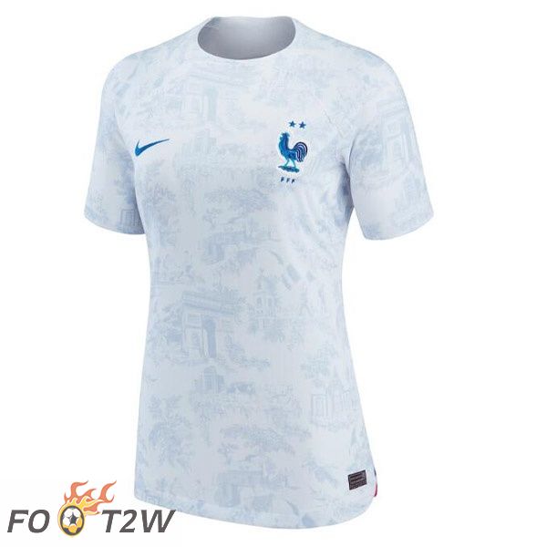 Maillots Equipe De France Femme Exterieur Blanc Coupe du monde 2022