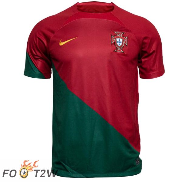 Maillots Equipe De Portugal Femme Domicile Rouge Vert Coupe du monde 2022