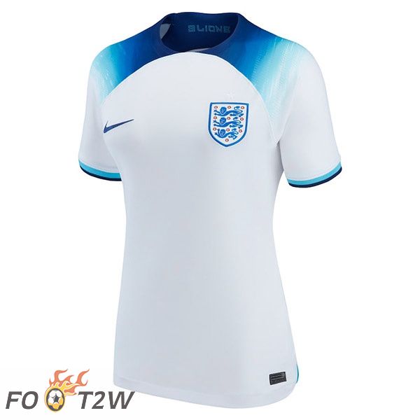 Maillots Equipe De Angleterre Femme Domicile Blanc Coupe du monde 2022