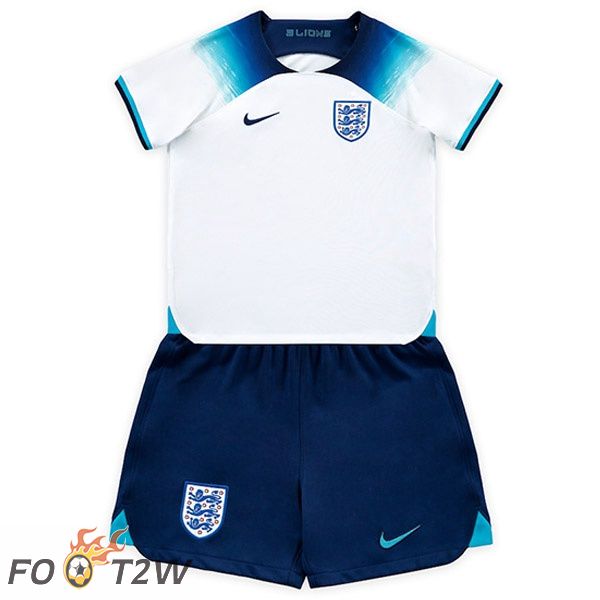 Maillots Equipe De Angleterre Enfant Domicile Blanc Coupe du monde 2022