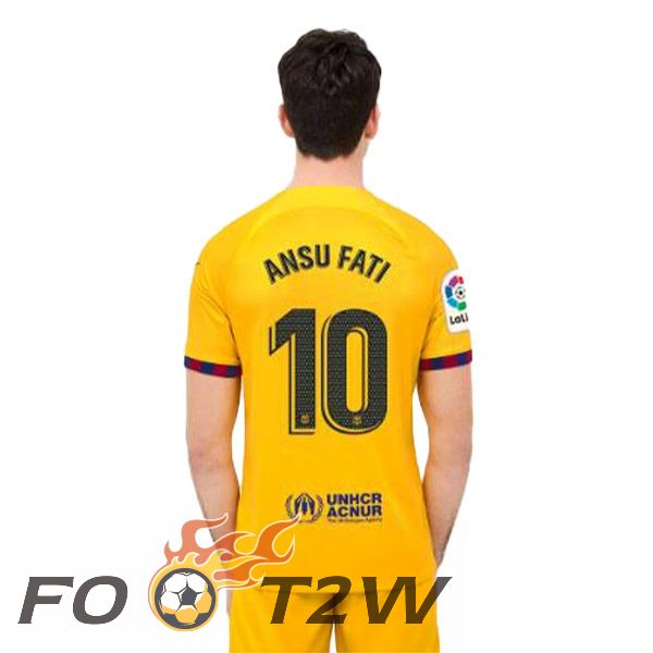 Maillot De Foot FC Barcelone (ANSU FATI 10) Quatrieme Jaune 2022/2023