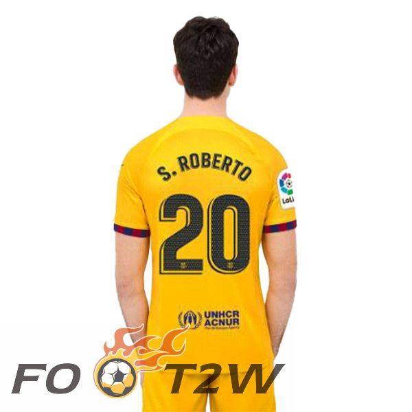 Maillot De Foot FC Barcelone (S. ROBERTO 20) Quatrieme Jaune 2022/2023