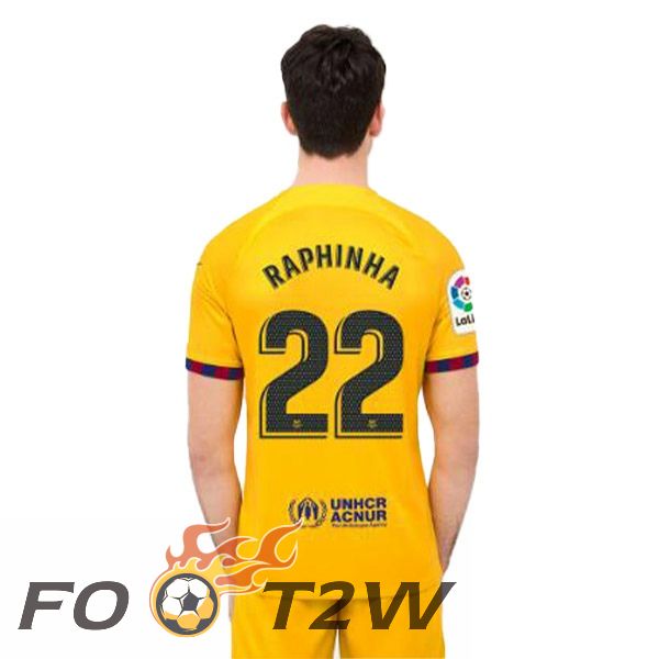 Maillot De Foot FC Barcelone (RAPHINHA 22) Quatrieme Jaune 2022/2023