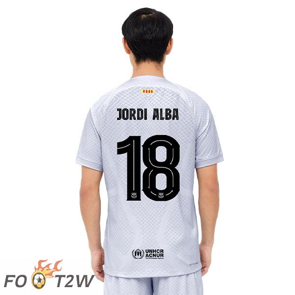 Maillot Foot FC Barcelone (JORDI ALBA 18) Third Gris 2022/2023