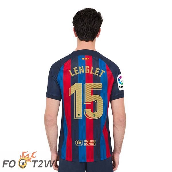 Maillot De Foot FC Barcelone (Clément Lenglet 15) Domicile Rouge Bleu 22/23