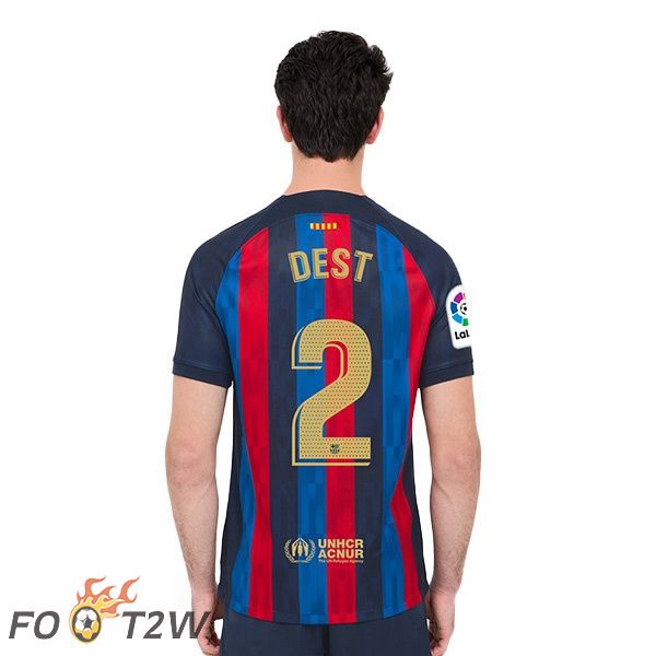 Maillot De Foot FC Barcelone (Dest 2) Domicile Rouge Bleu 22/23