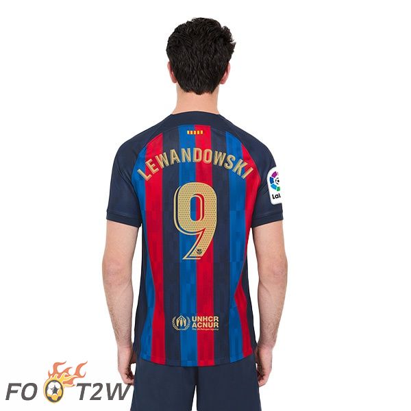 Maillot Foot FC Barcelone (Lewandowski 9) Exterieur Jaune 2022/2023