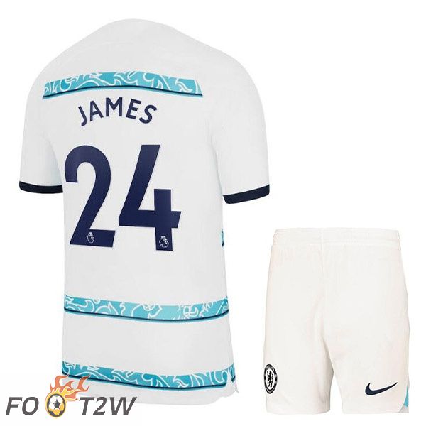 Maillot De Foot FC Chelsea (JAMES 24) Enfant Exterieur Blanc 2022/2023