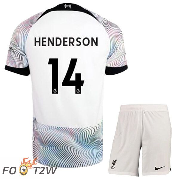 Maillot De Foot FC Liverpool (HENDERSON 14) Enfant Exterieur Blanc 2022/2023