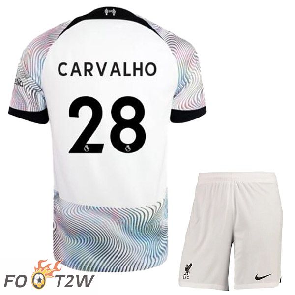 Maillot De Foot FC Liverpool (CARVALHO 28) Enfant Exterieur Blanc 2022/2023