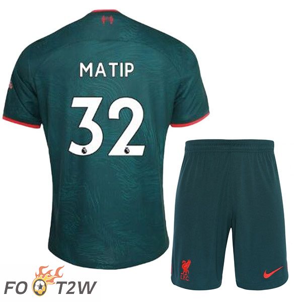 Maillot Foot FC Liverpool (MATIP 32) Enfant Third Vert 2022/2023