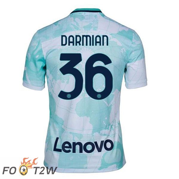 Maillot De Foot Inter Milan (DARMIAN 36) Exterieur Blanc Vert 2022/2023