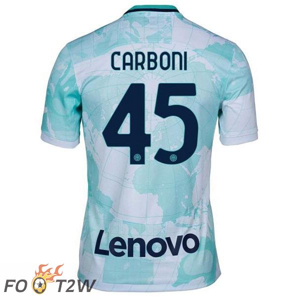 Maillot De Foot Inter Milan (CARBONI 45) Exterieur Blanc Vert 2022/2023