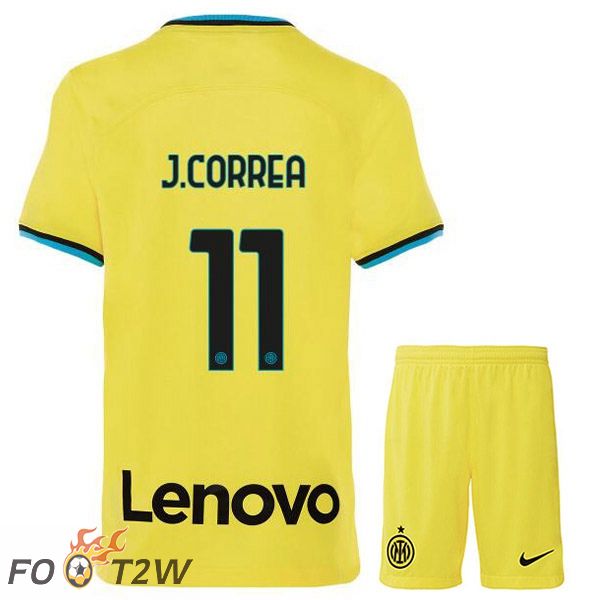 Maillot De Foot Inter Milan (J.CORREA 11) Enfant Third Jaune 2022/2023