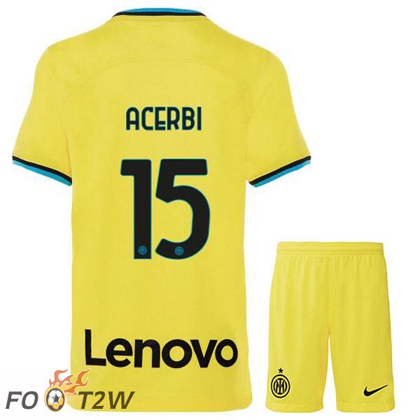 Maillot De Foot Inter Milan (ACERBI 15) Enfant Third Jaune 2022/2023