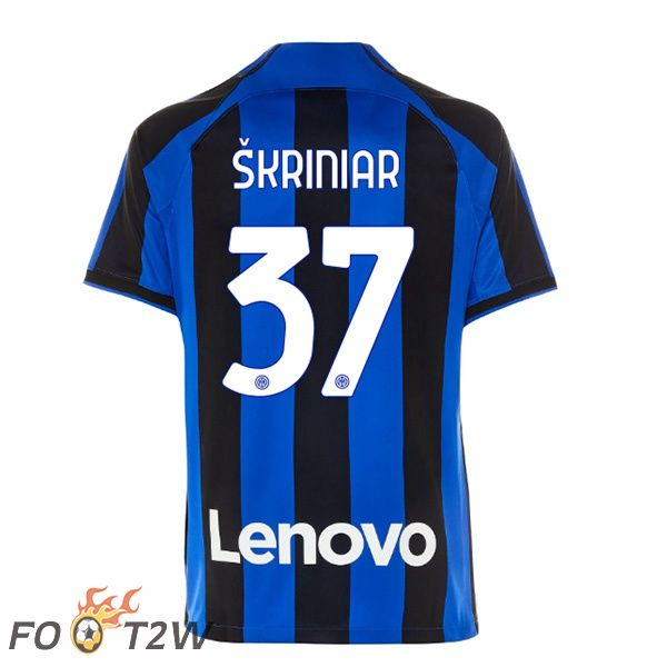 Maillot de Foot Inter Milan (ŠKRINIAR 37) Domicile Noir Bleu 2022/2023