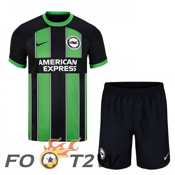 Maillot De Foot FC Brighton Enfant Exterieur Vert Noir 2023/2024