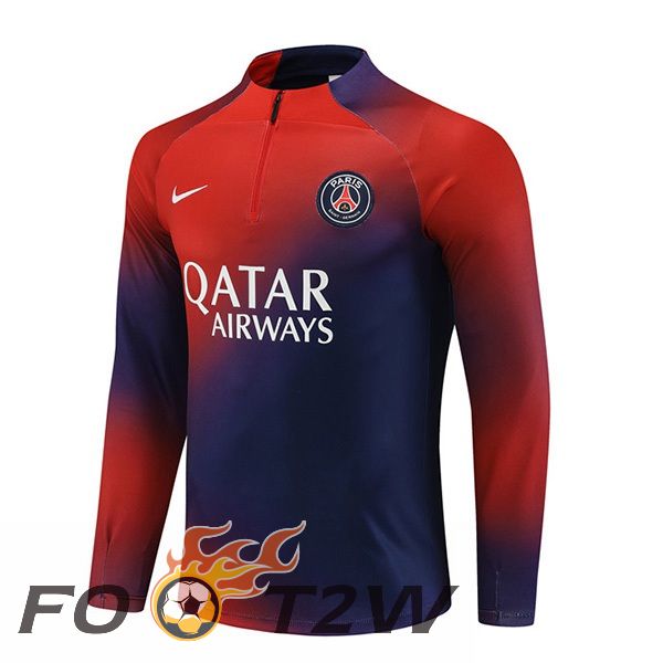 Training Sweatshirt Paris PSG Rouge Bleu 2023/2024