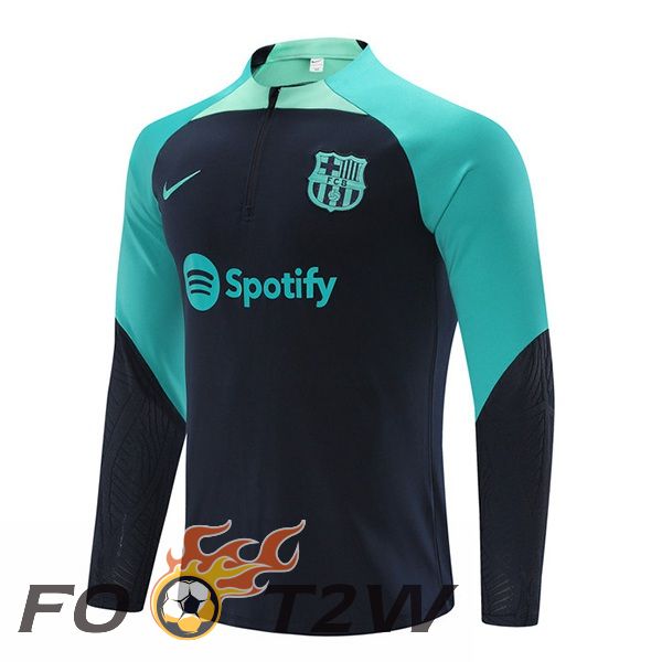 Training Sweatshirt FC Barcelone Bleu Royal Vert 2023/2024