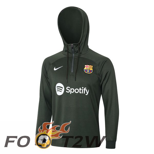 Sweatshirt Training A Capuche FC Barcelone Vert 2023/2024