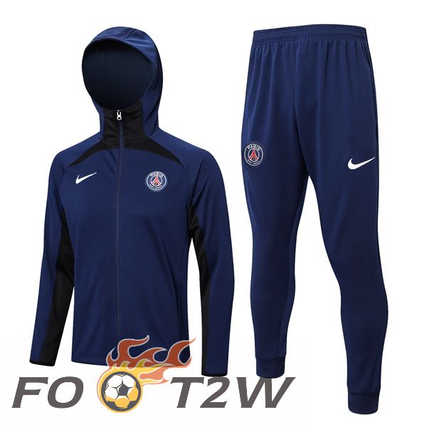 Ensemble Survetement Veste A Capuche Paris PSG Bleu Royal 2023/2024